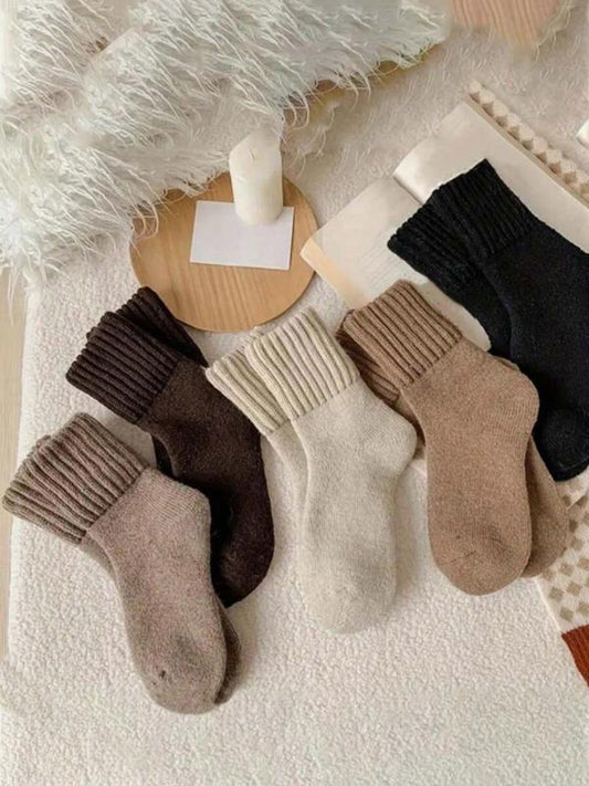 Cozy Folded Crew Socks (5-Pack)